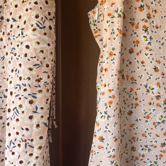 Floral tie strap mini dresses size medium in pink - Picture 2 of 3